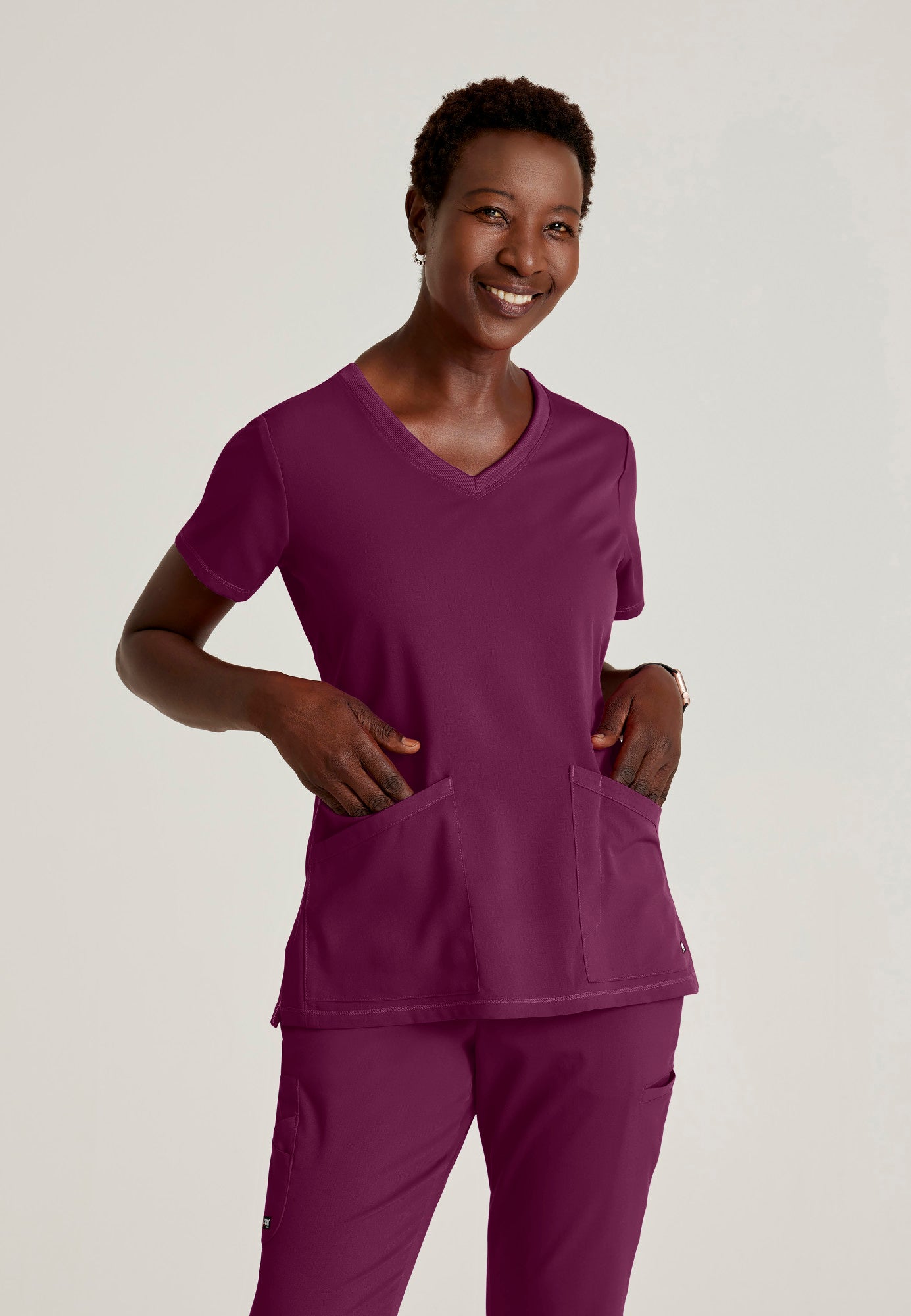 Serena Top - Wine - Jen's Scrubs